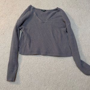 Gray V-neck Sweater